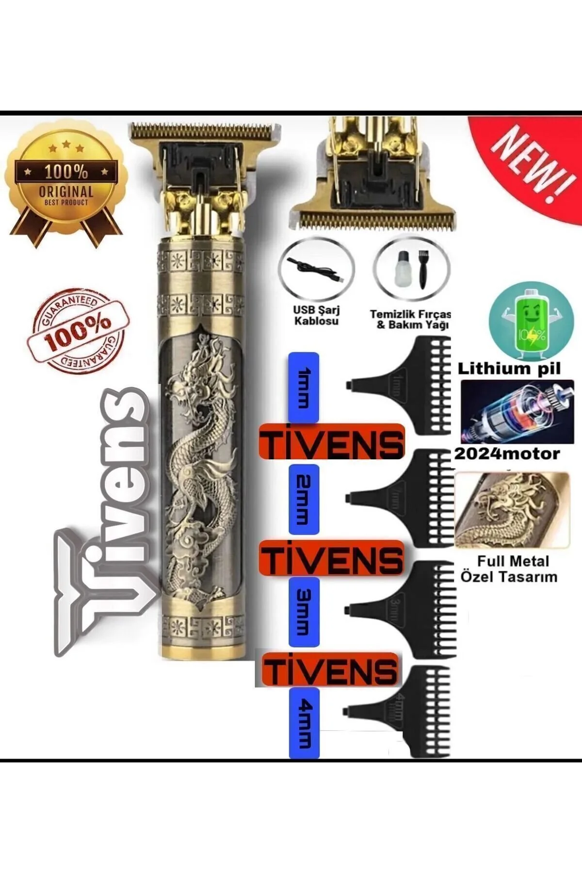 TİVENS Dragon Profesyonel T-1685 Saç Sakal Ense Çizim Tüm Vücut Tüyü Lazer Öncesi Tıraş Makinesi" Tıraş Makineleri Fiyatı