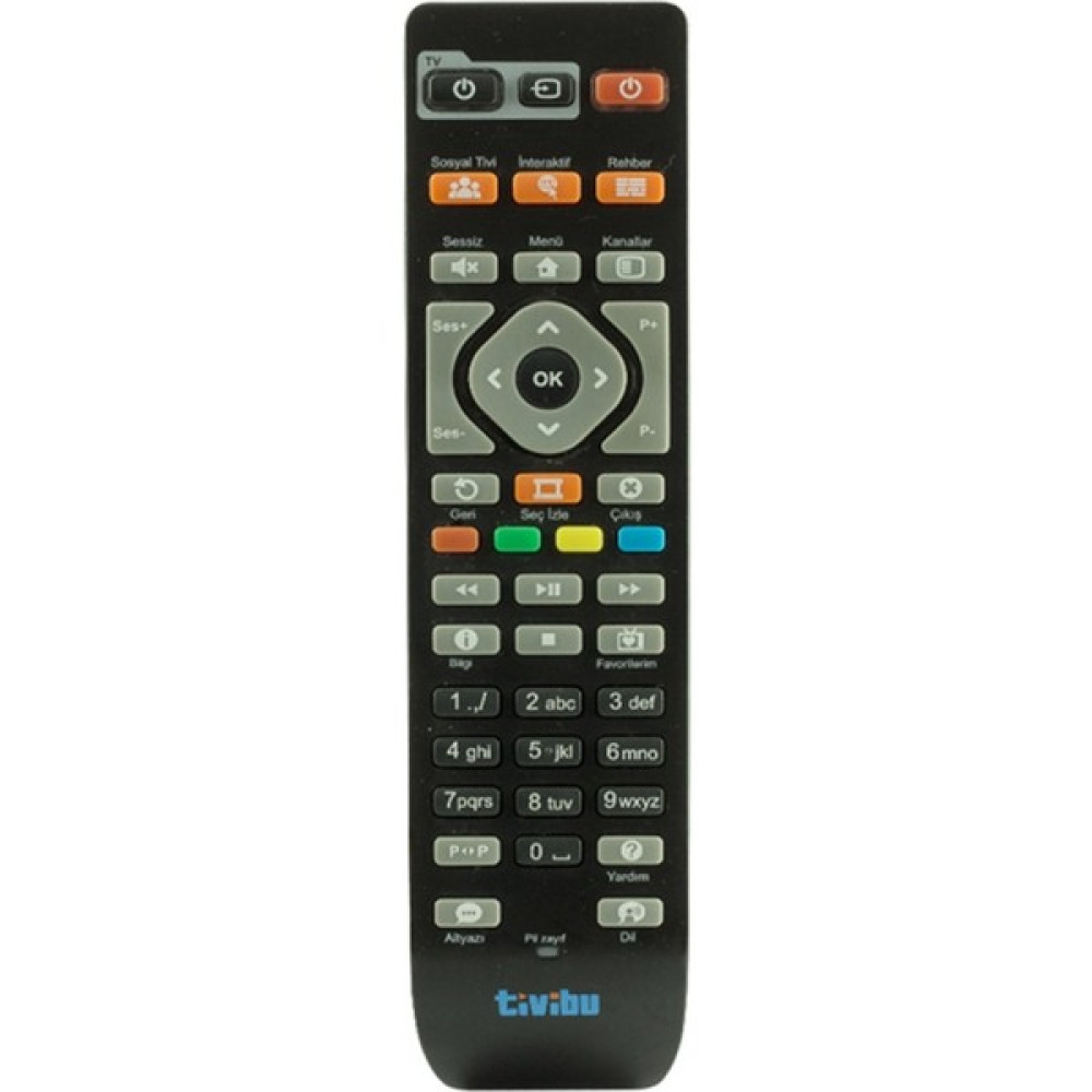 Tivibu Kr Tivibu Airties Hd Blisterli Uydu Kumanda(Renkli Tuşlar Altta)(Menü Tuşu ve 1 Nolu Tuşa Bs (3 Pilli Aaa) TV Aksesuarları Fiyatı