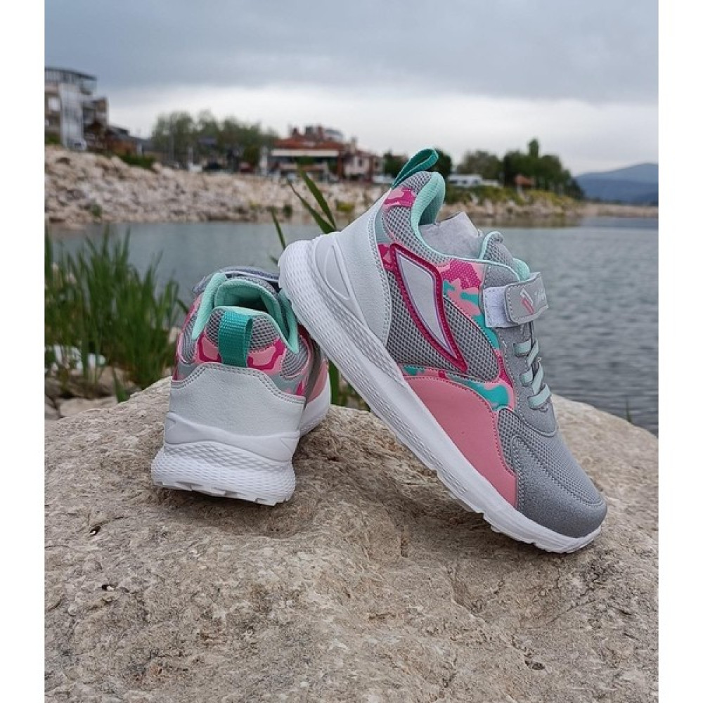 Tiwitto K14 Gri-Pembe Hafif Cırtlı Kız Çocuk Spor Ayakkabı Trekking Ayakkabısı & Botu Fiyatı