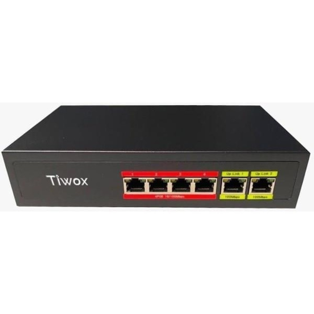 Tıwox 4port+2uplınk RJ45 Full Poe TP-4002-POE48W 10/100 Yönetilemez Switch Hub & Switch Fiyatı