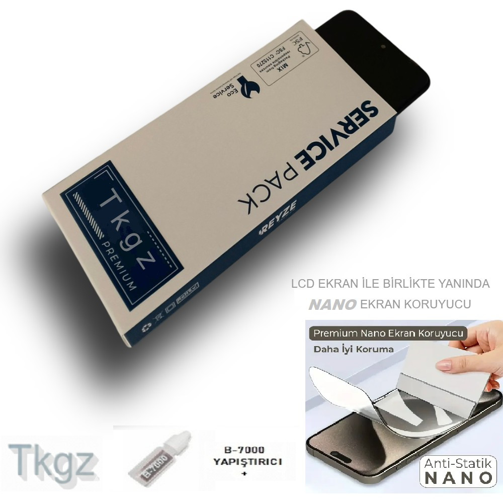 Tkgz Samsung Galaxy A06 LCD Ekran Dokunmatik Service Pack + Nano Ekran Koruyucu + B-7000 Diğer Fiyatı