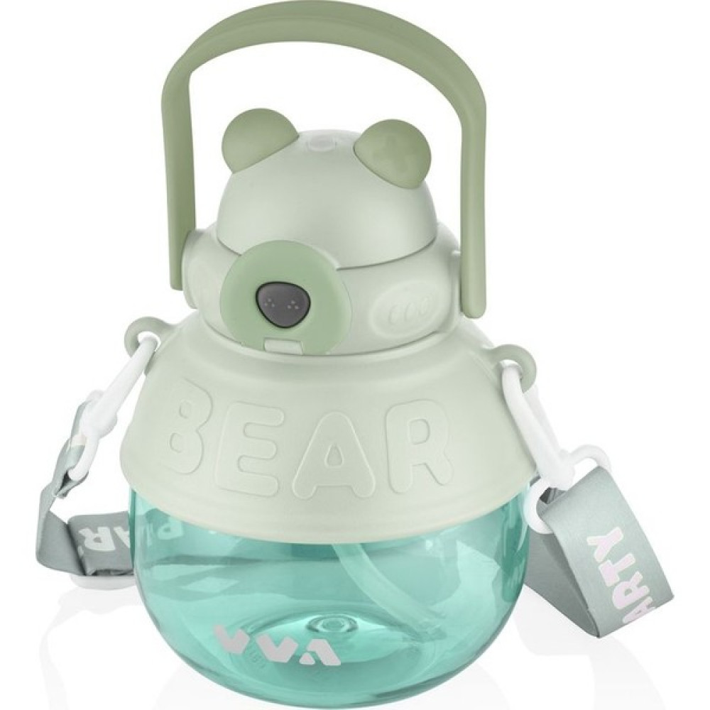 Tkk 1000ML Pipetli/pipetsiz Kullanıma Uygun Askı Kayışlı Bear Desen Tritan Su Matarası - 0,12 L - 0400 Oto Boyaları Fiyatı