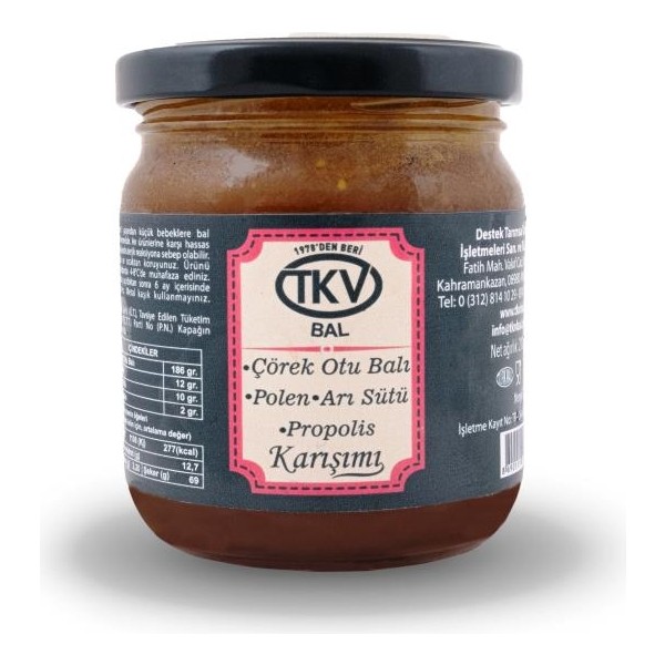 TKV Çörek Otu Balı+Polen+Arı Sütü+Propolis (210 Gr) - 210 gr Diğer Fiyatı