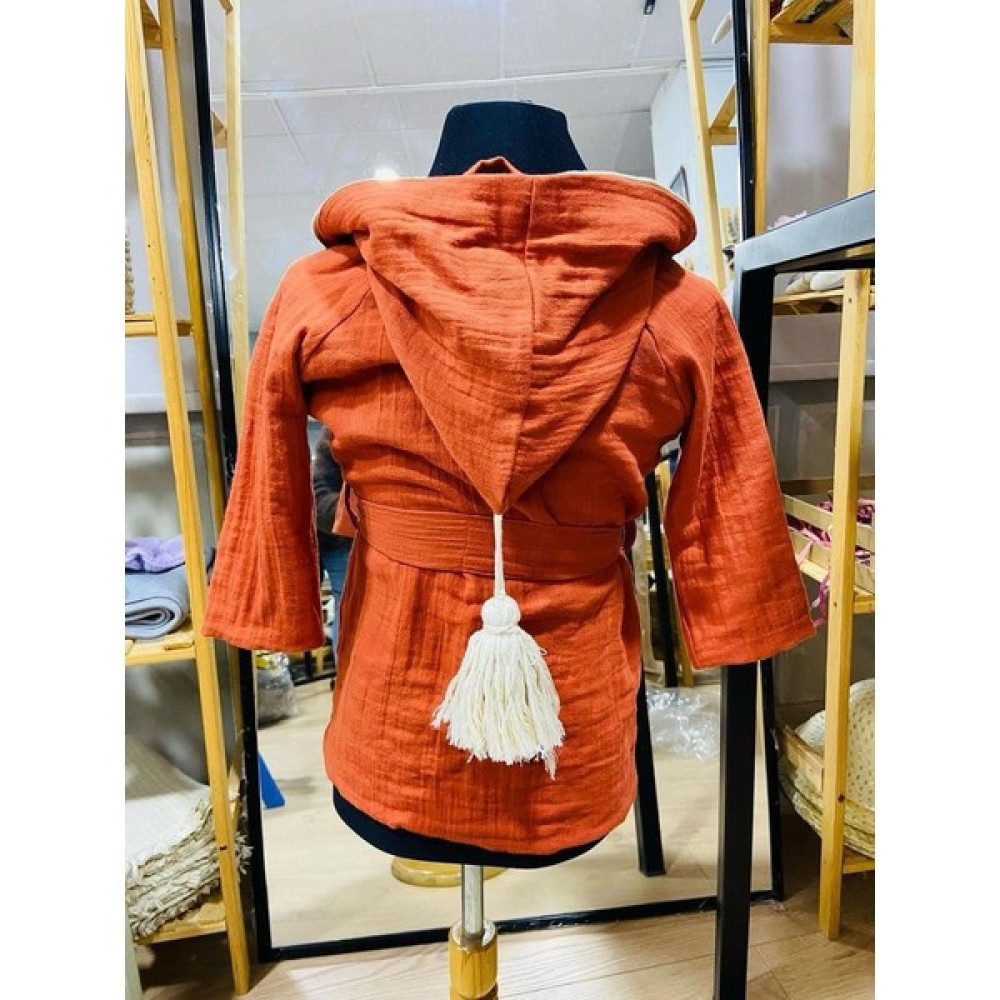 Tly Home Textiles Bornoz Çocuk Müslin[çift Taraf Kullanımlı] 1-2 Yaş - Kiremit Oto Boyaları Fiyatı