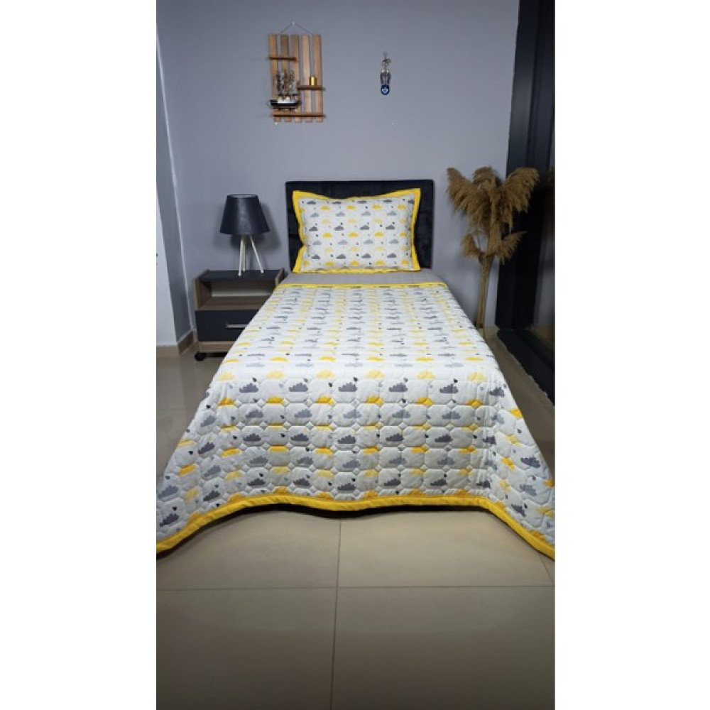 Tly Home Textiles Çift Taraflı Bulutlu Kapitone Yatak Örtüsü Takımı - Beyaz - 160 x 240 cm Yatak Örtüsü Fiyatı