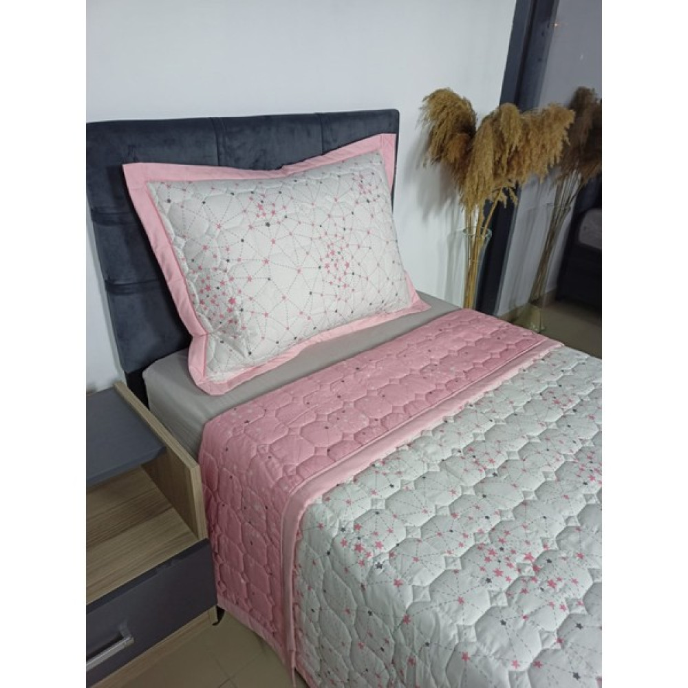Tly Home Textiles Çift Taraflı Kullanımlı Pembe Samanyolu Kapitone Yatak Örtüsü Takımı - 160 x 240 cm Yatak Örtüsü Fiyatı