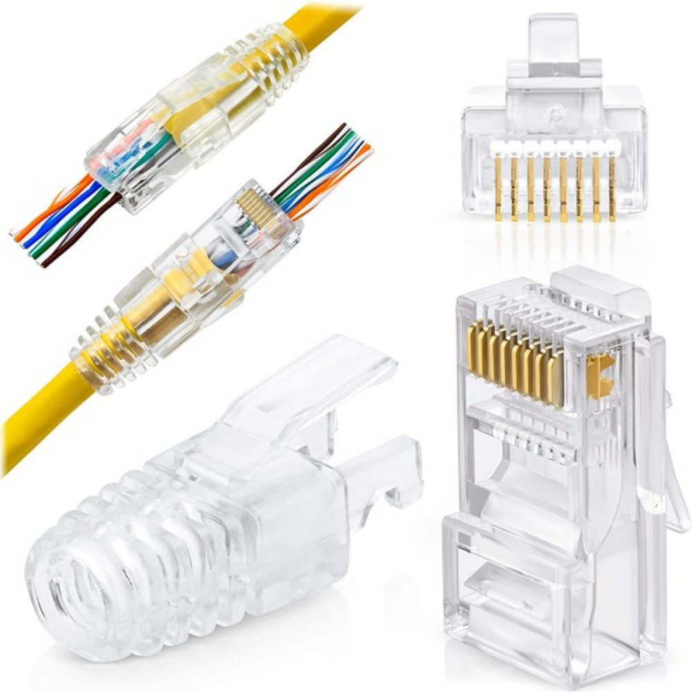 Tmgo Technology Ez Tipi Konnektör + But RJ45 Cat6 Yeni Nesil Delikli Jack - 20 adet Network Aksesuarları Fiyatı