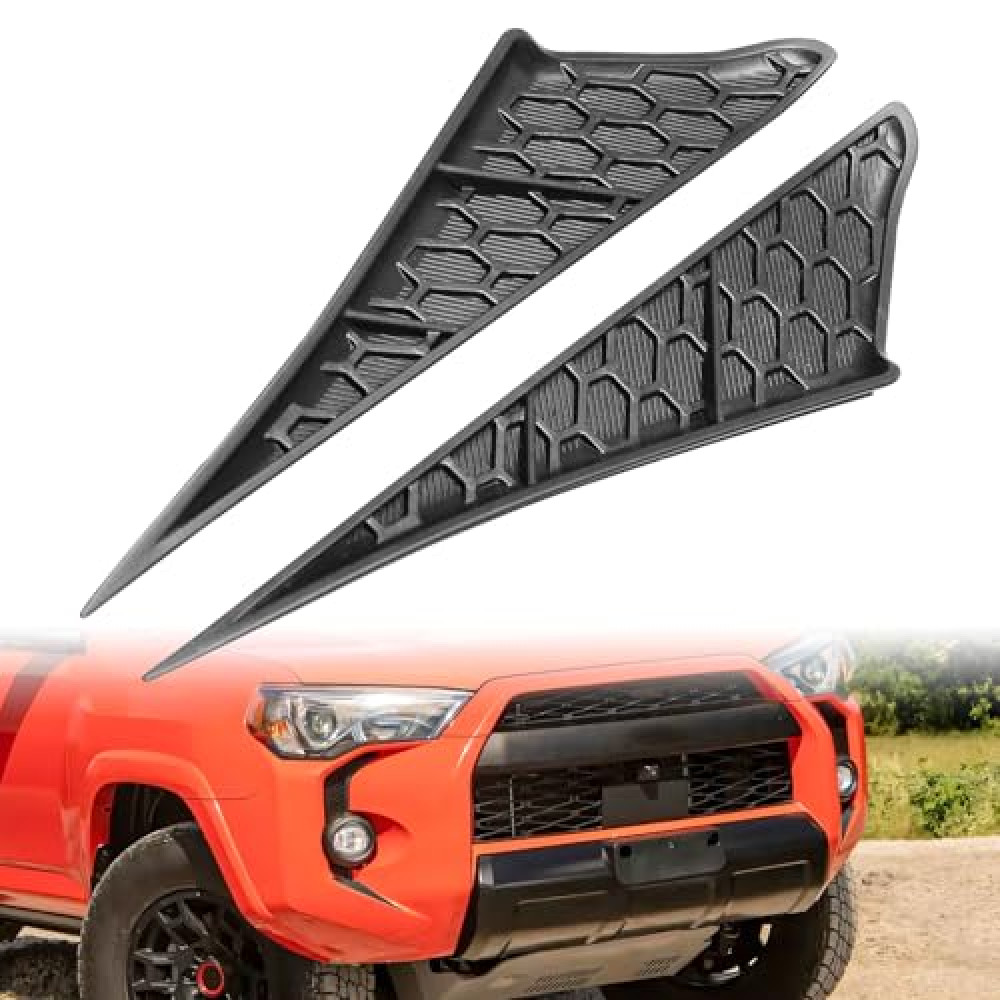 Tmipakioy Front Fog Light Decals Trims Covers Compatible With For 2014-2024 Toyota 4Runner Accessories Front Bumper Grill Insert Overlays Stickers Trim