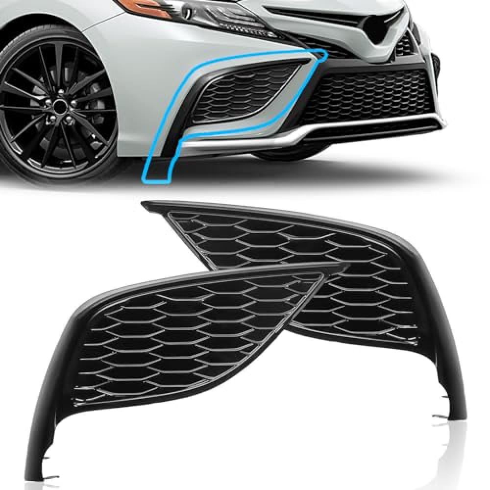 TMNIFLEG Front Bumper Fog Lamp Frame Cover Compatible with Toyota Camry SE XSE 2021 2022，Gloss Black ABS Plastic Fog Light Covers, 2 Pack 81482-06200