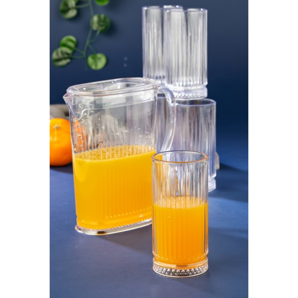 Tmogg Kristal Plastik Bardak ve Sürahi Seti - 6 Adet Plastik Su Bardağı ve Sürahi 1,5 Lt Fincan / Bardak / Kahve Takımı Fiyatı