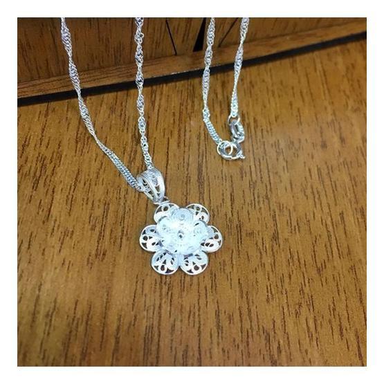 Tmt Silver Gümüş Telkari Çiçek Kolye