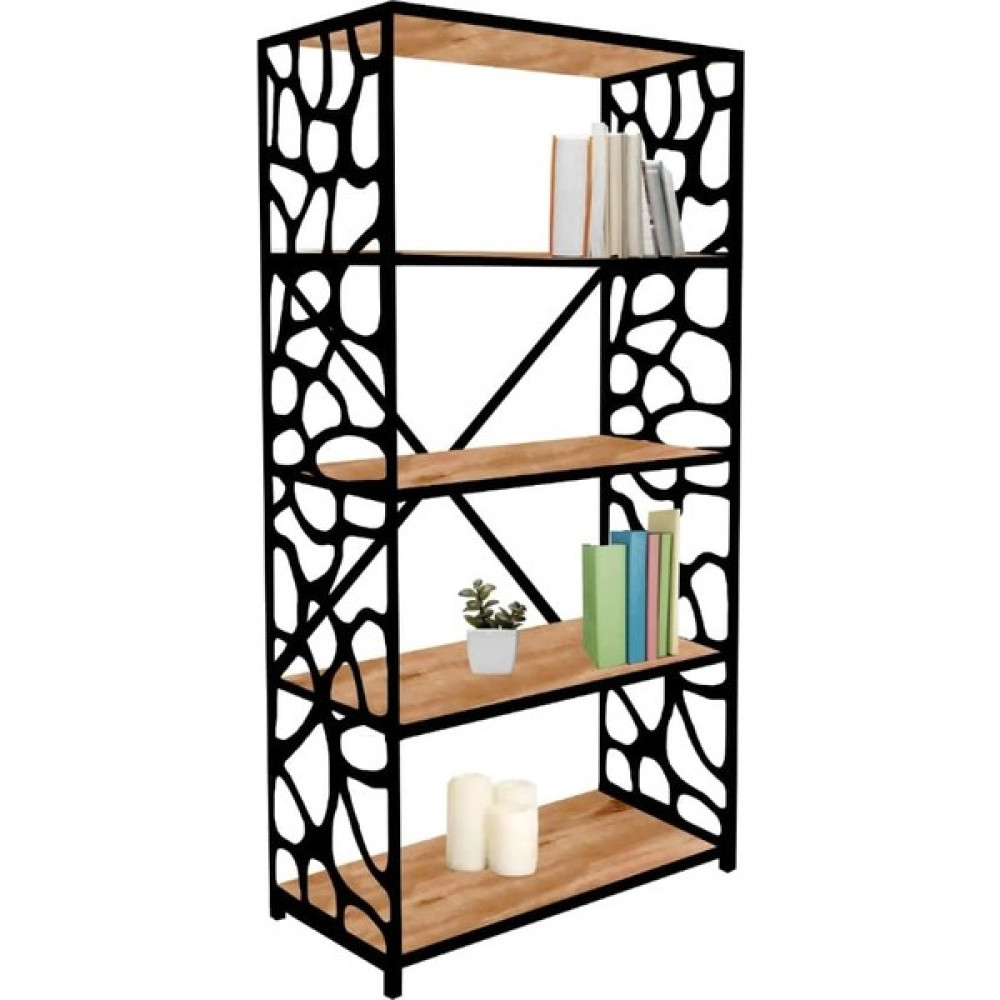 tmytedarikyapı Akbük Saç Desenli 5 Raflı Kitaplık 142*60*30 (Ceviz) - Ceviz Kitaplık Fiyatı
