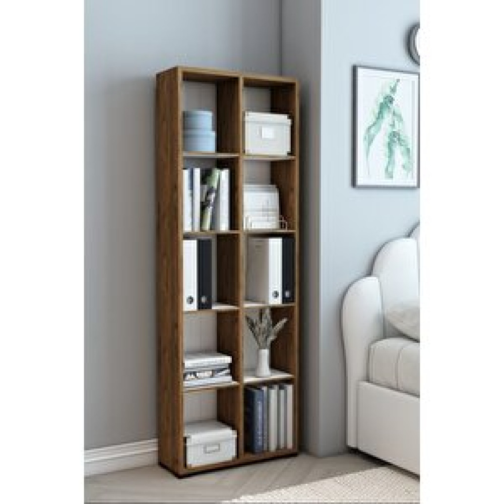 Tmytedarikyapı Alsancak 10 Gözlü Ki̇taplik 160*60*20 (Ceviz) Kitaplık Fiyatı
