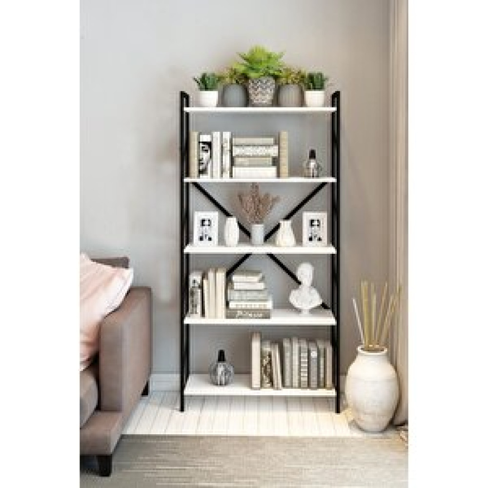 Tmytedarikyapı Atlas1 5 Rafli Metal Ki̇taplik 160*70*33 (Beyaz) Kitaplık Fiyatı