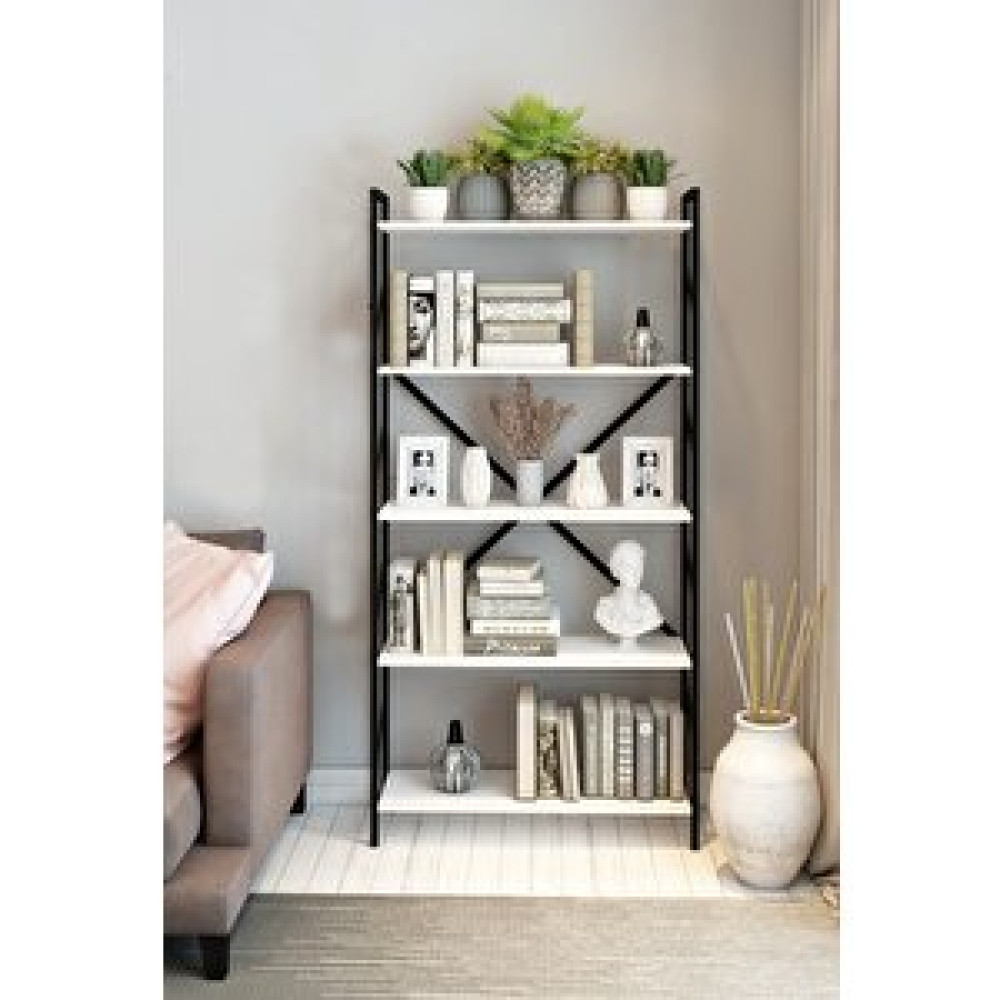 Tmytedarikyapı Yelken 5 Rafli Metal Ki̇taplik 180*90*34 (Beyaz) Kitaplık Fiyatı