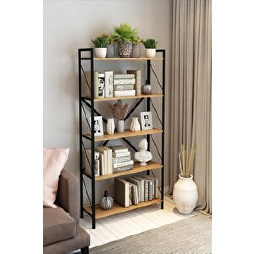 Tmytedarikyapı Yelken 5 Raflı Metal Kitaplık 180*90*34 (ceviz) Kitaplık Fiyatı