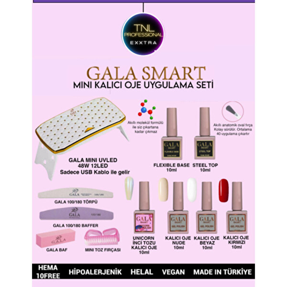 Tnl Exxtra Evde Kalıcı Oje Seti 1 Gala Smart Nail Art Set Kalıcı Oje Nasıl Yapılır? Başlangıç - kırmızı Oje Fiyatı