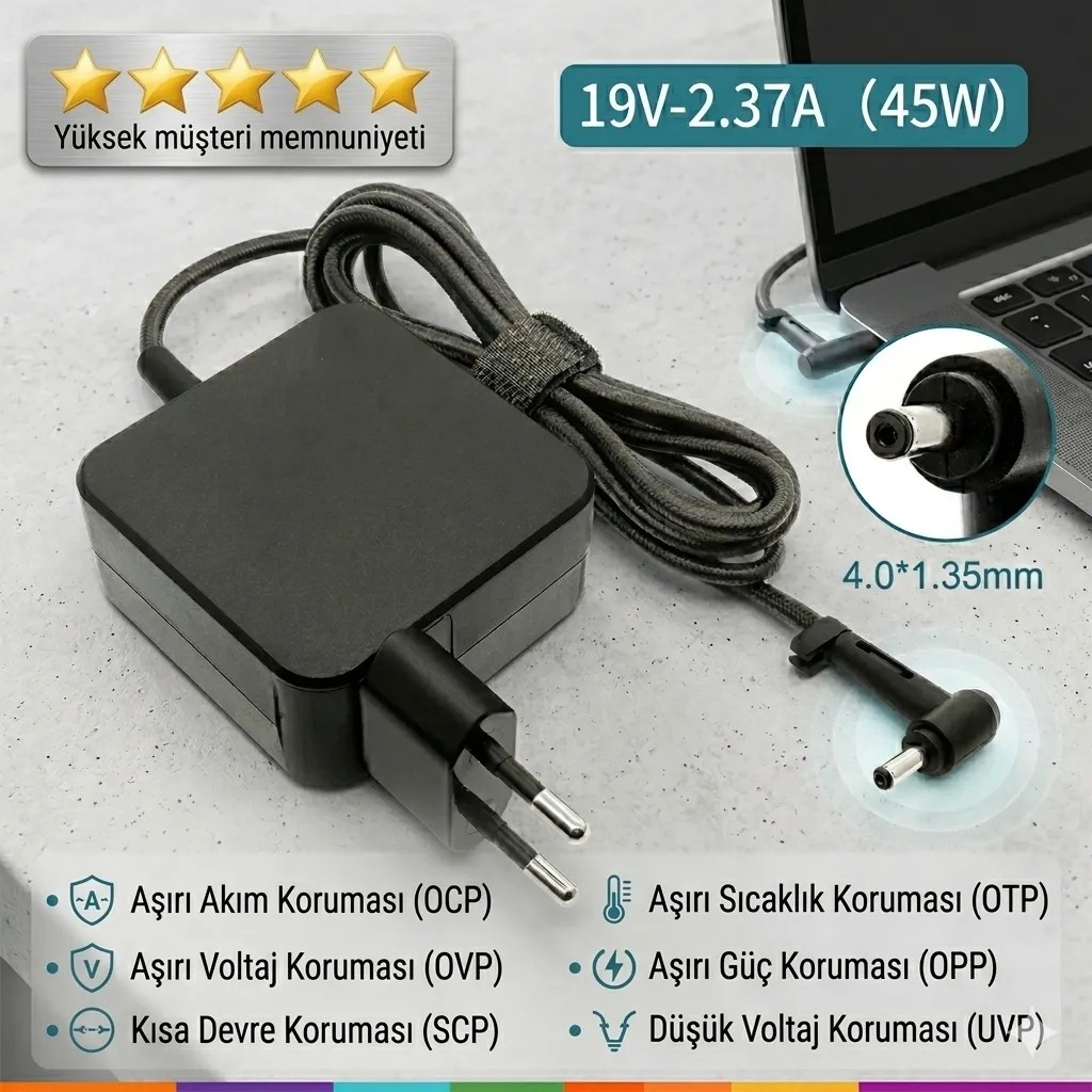 TNO Asus ADP-45BW B 19V 2.37A 45W (4.0*1.35MM) Şarj Adaptörü Laptop Adaptör Fiyatı