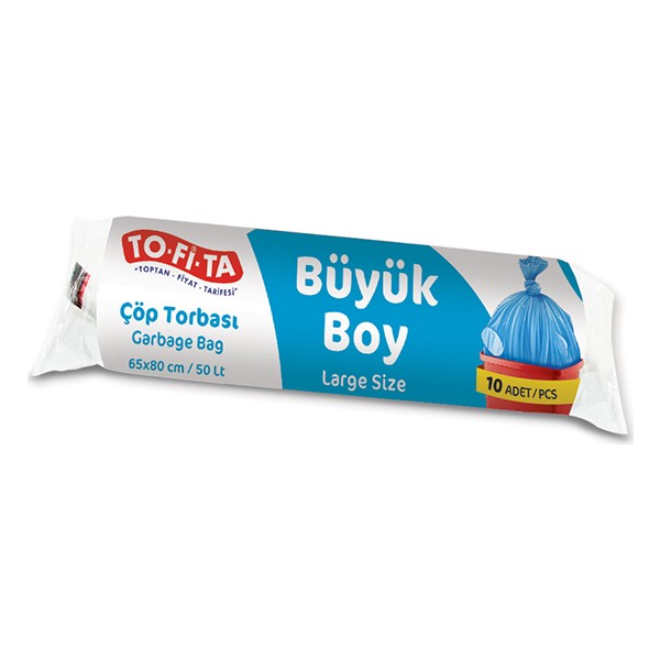 To-Fi-Ta Büyük Boy Çöp Torbası 10'lu 65 x 80 cm Çöp Poşetleri Fiyatı