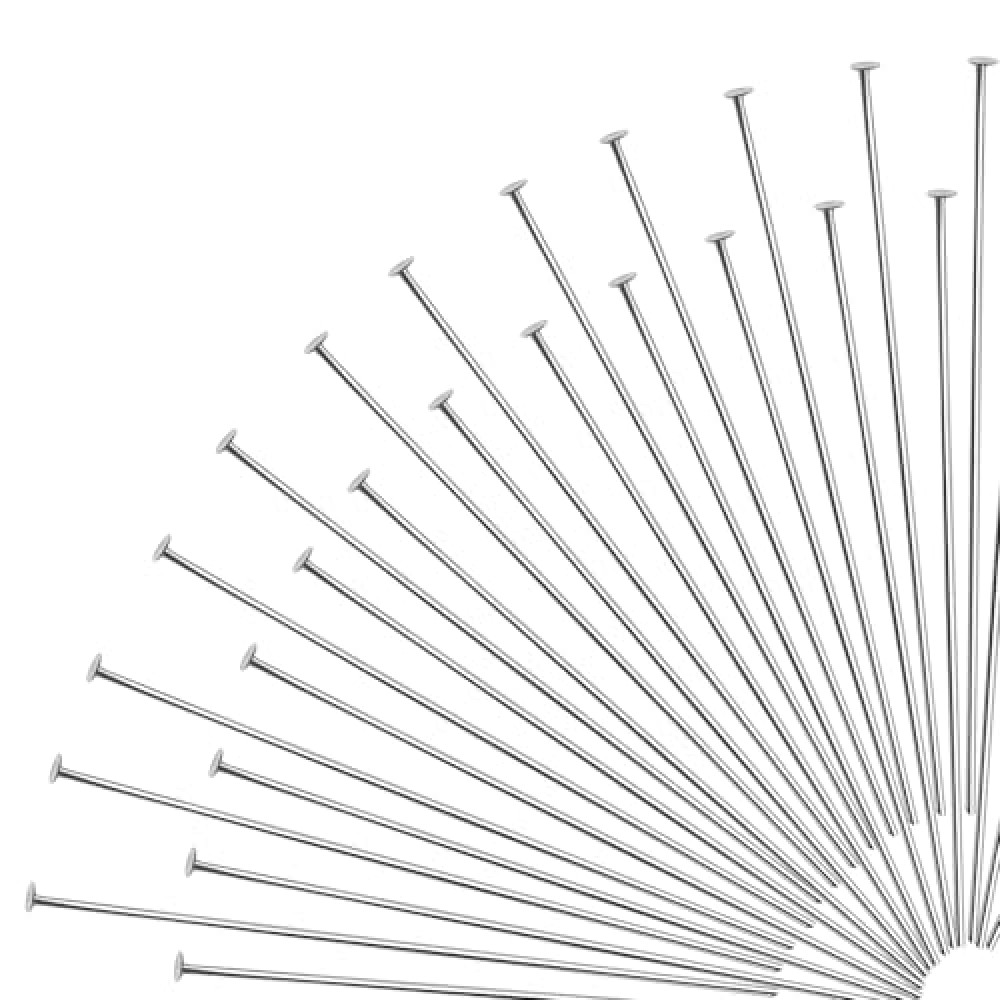 TOAOB 200pcs Stainless Steel Head Pins Set for Jewelry Making Long 70mm Silver Flat Head Pins Jewelry Findings for DIY Crafts