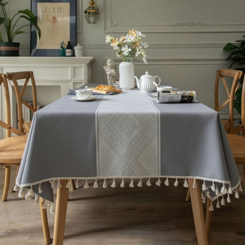 Tobein Love Çok Amaçlı Masa Örtüsü Piknik Örtüsü ve Masa Örtüsü Elmas Jakar Desen 140X140CM (Yurt Dışından) - Gri - 140 x 140 cm Masa Örtüsü Fiyatı