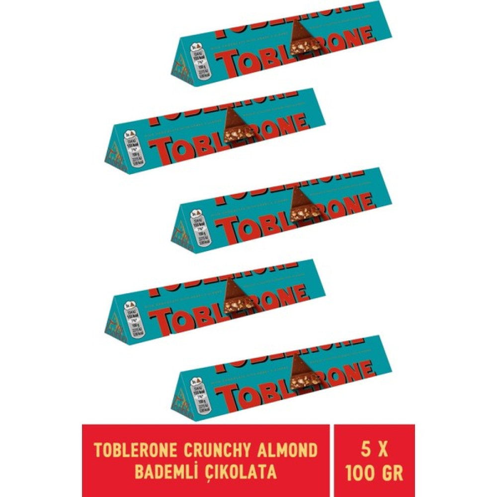 Toblerone Crunchy Almond Bademli Tablet Çikolata 100 gr - 5 Adet Çikolata ve Gofret Fiyatı