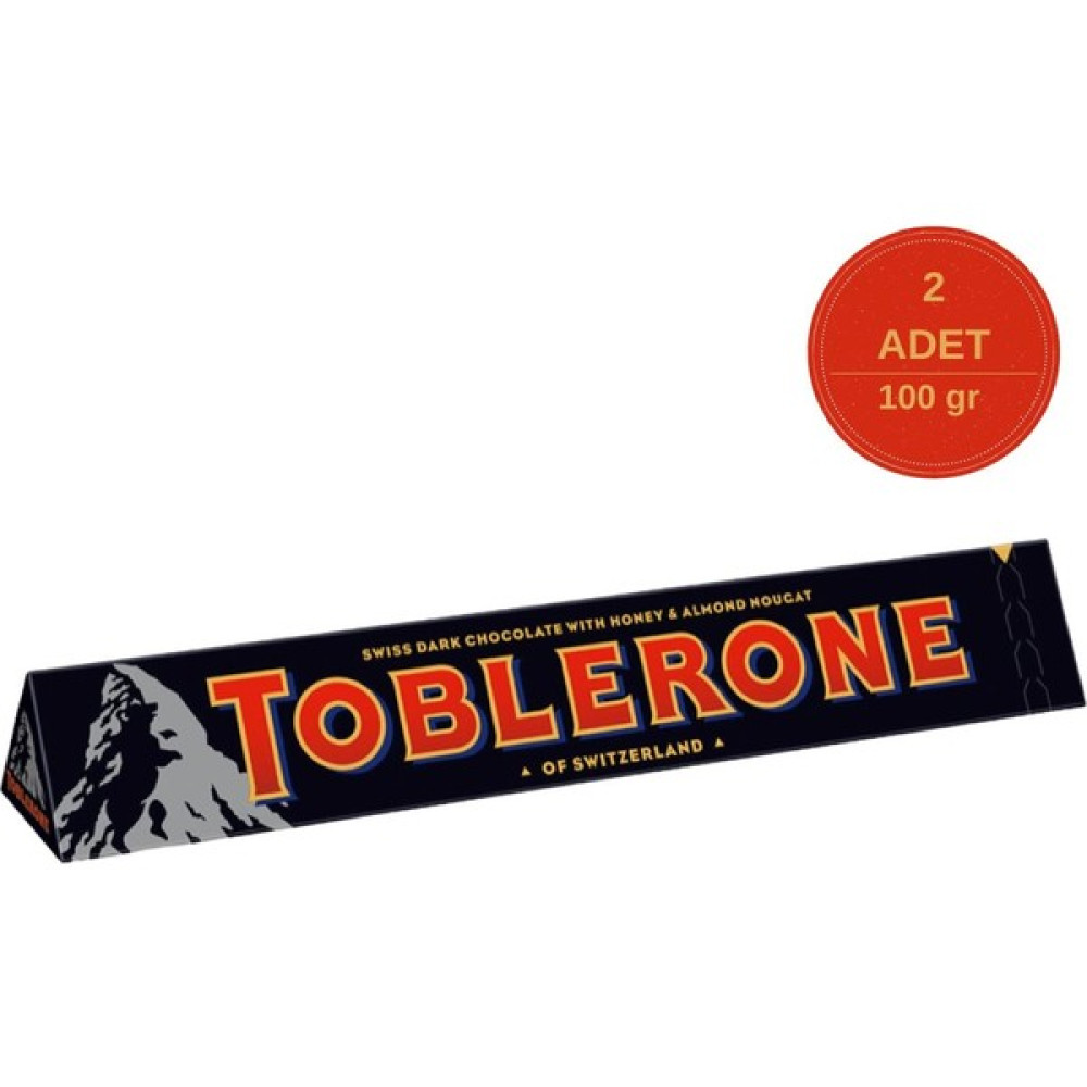 Toblerone Dark Bitter Çikolata 100g - 2'li Paket - 100 gr Çikolata ve Gofret Fiyatı