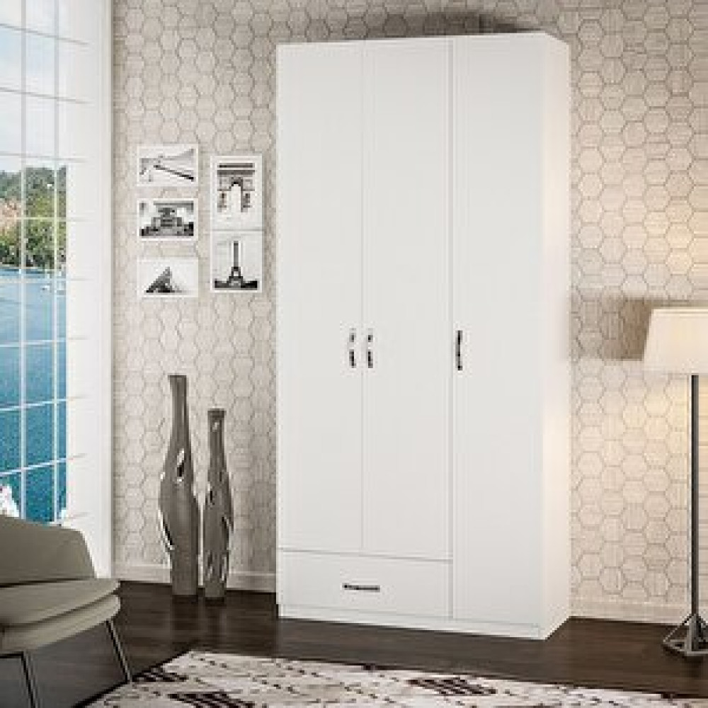 Tocco Mobilya  Lidya 3 Kapaklı 1 Çekmeceli Country Gardırop Gardrop & Dolap Fiyatı