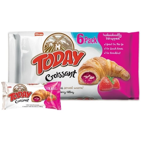 Today Kruvasan Çilekli 40 Gram 6 Adet (1 Kutu) Unlu Mamüller Fiyatı