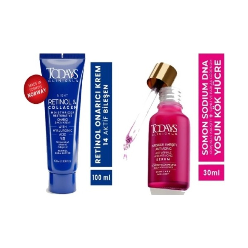 Todays Clinicals Krem - Retinol 100 ml + Serum 30 ml Leke Kremi Fiyatı