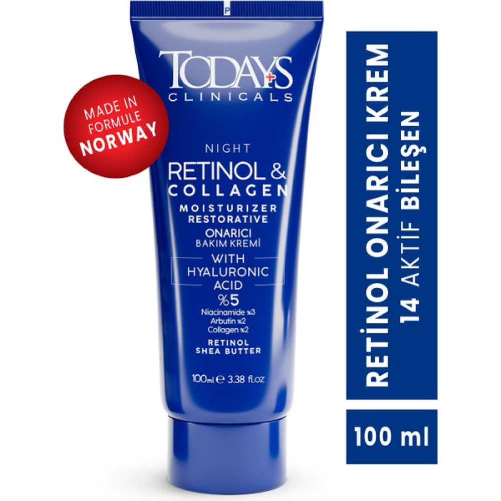 Today's Clinicals Todays Clinicals Onarıcı Krem - Retinol Shea Butter Hyaluronic Acıd %5 Collagen % 2 Arbutin % 2 Nemlendiriciler Fiyatı