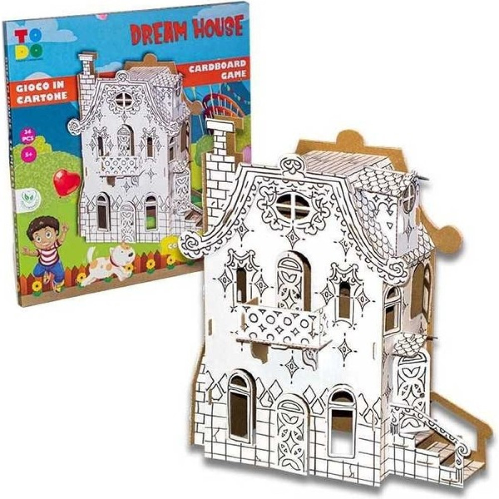 Todo Dream House To Do House Todo Karton Kit Montajı ve Renklendirme Için 34 Parça - Ahşap Oto Boyaları Fiyatı