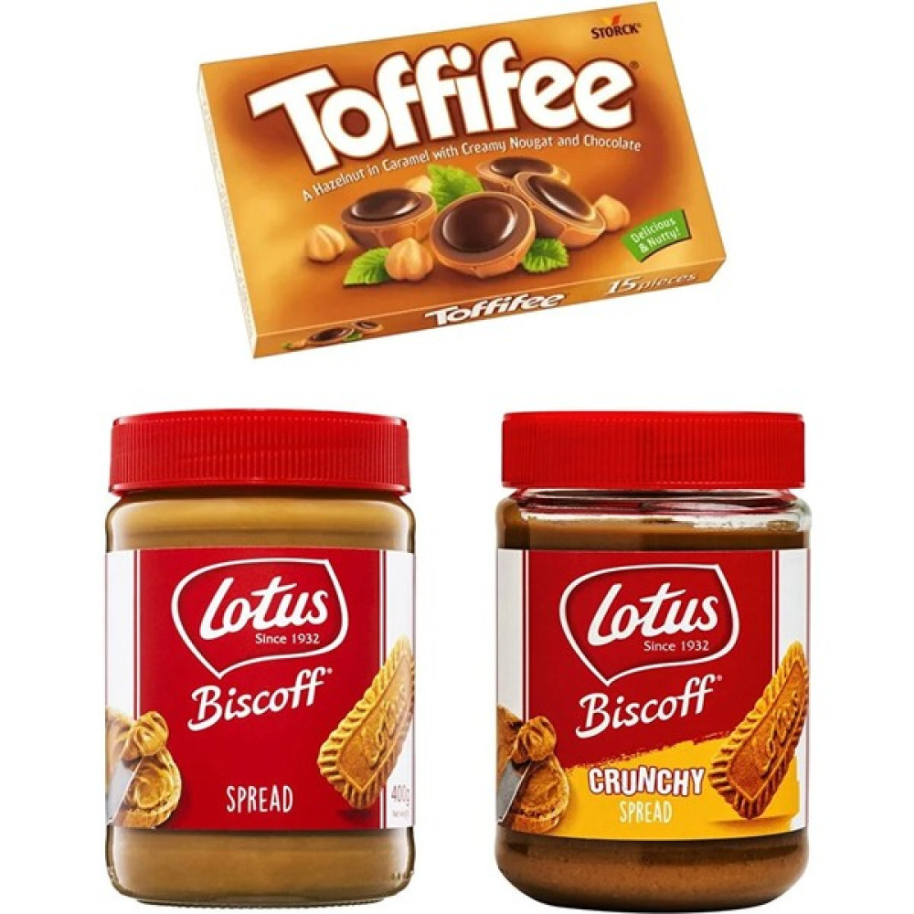 Toffifee + Lotus Biscoff Spread + Crunchy 3'lü Paket - 905 gr Çikolata ve Gofret Fiyatı