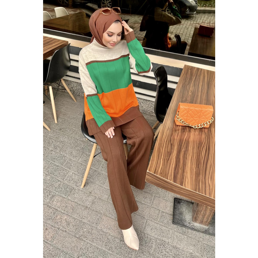 TOFİSA -kahve Triko Tunik Pantolon Tesettür Giyim Fiyatı