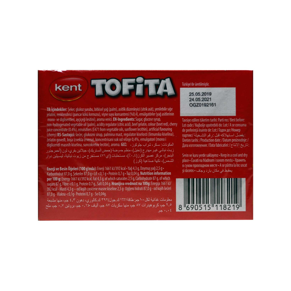 Tofita Şeker 47 gr 20'li Paket Vişne Aromalı
