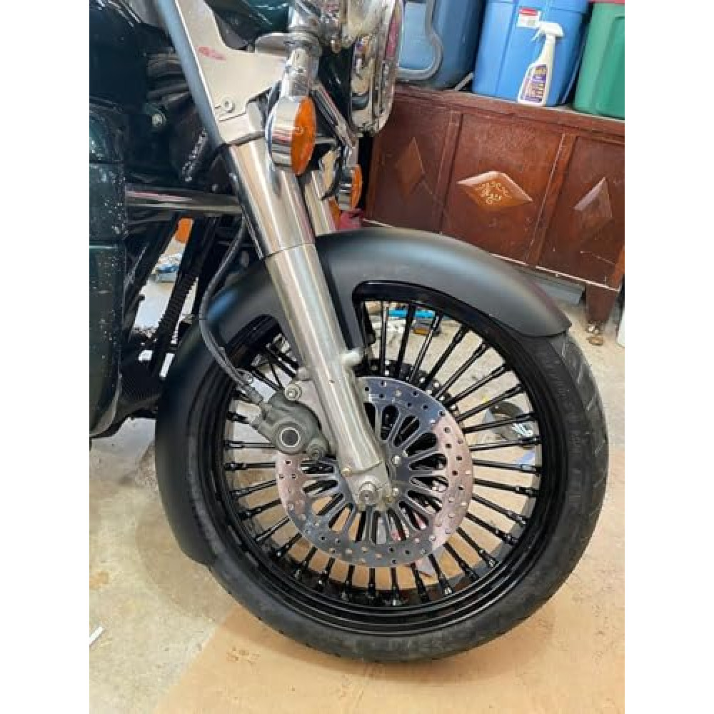 TOFR 21 inch Gloss Black Front Wheel Rim 36 Fat King Spokes Tubeless For Harley Touring FLHR FLHRS FLHRC Road King FLHX Street Glide FLTR Road Glide FLHTC Electra Glide 1984-2008
