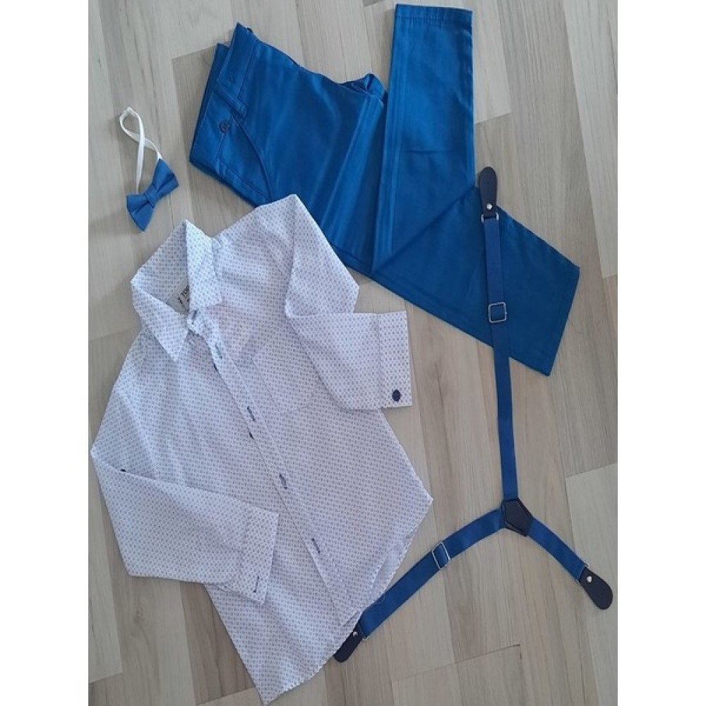 Togi Noktalı Desenli Erkek Gömlek Takımı 1/4 Erkek Çocuk Giyim Takımı Fiyatı