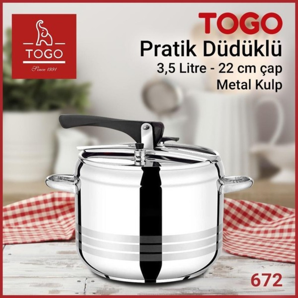 Togo Pratik Düdüklü Tencere 3,5 lt - 3,5 L - Gri Düdüklü Tencereler Fiyatı