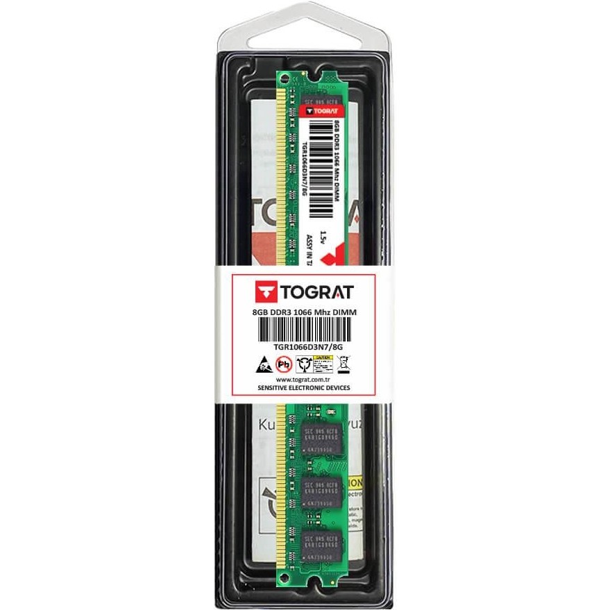 Tograt 8gb Ddr3 1066 Mhz Masaüstü Pc Ram Bellek - TGR1066D3N7/8G - 1.5V RAM Bellekler Fiyatı
