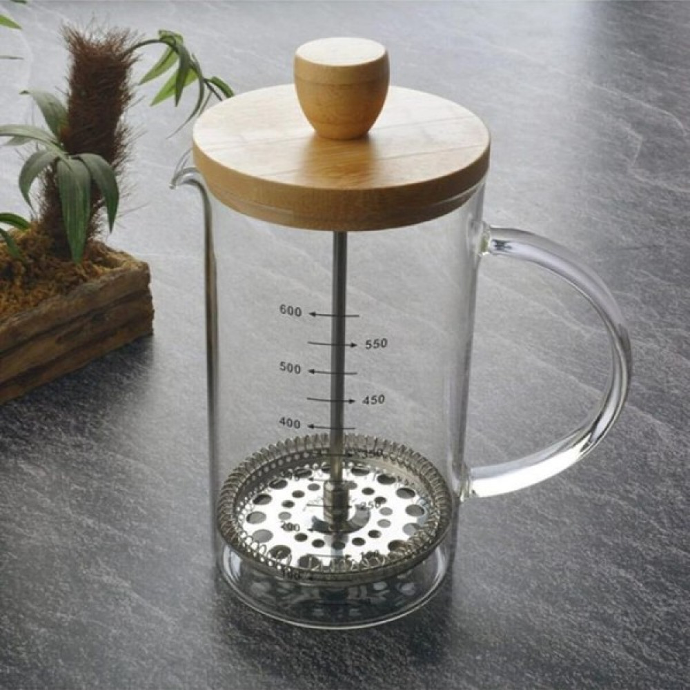 Tohana Bambu Kapaklı 600 ml Ölçekli French Press - THN68110 French Press Fiyatı