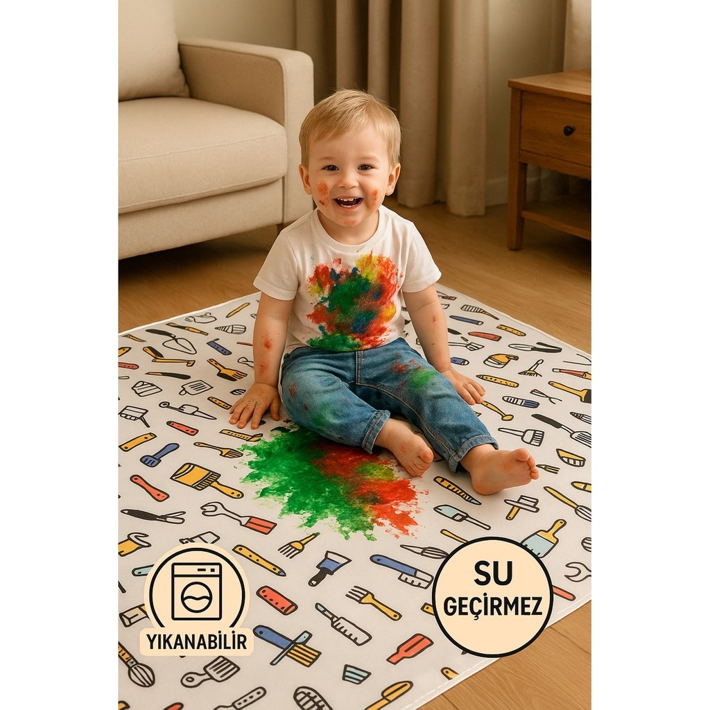 Tois Elite Çocuk Aktivite Örtüsü | Boyama, Piknik ve Mama Sandalyesi Örtüsü | 140X140 cm 1 Adet - Desenli Mama Sandalyesi Fiyatı