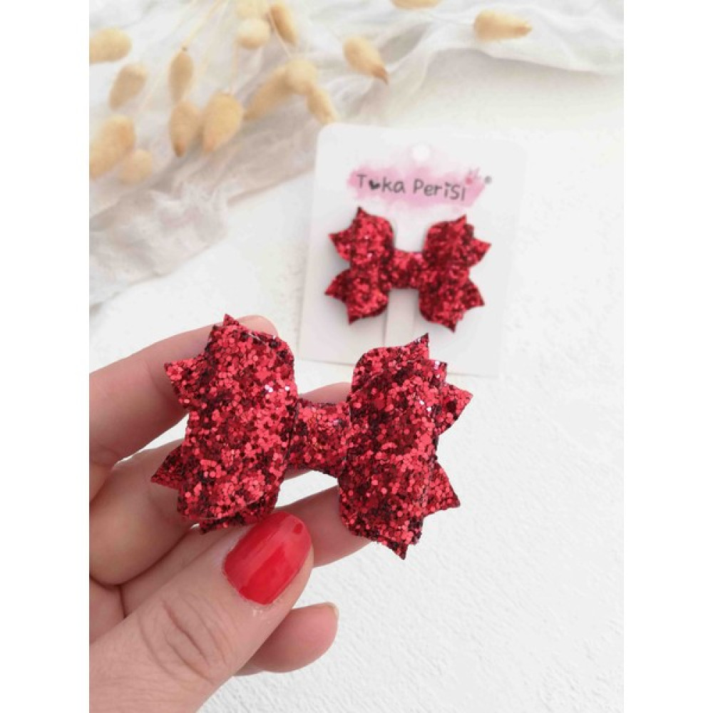 Toka Perisi Glitter Pırıltı Kırmızı Fiyonk Toka Toka, Taç & Saç Bandı Fiyatı