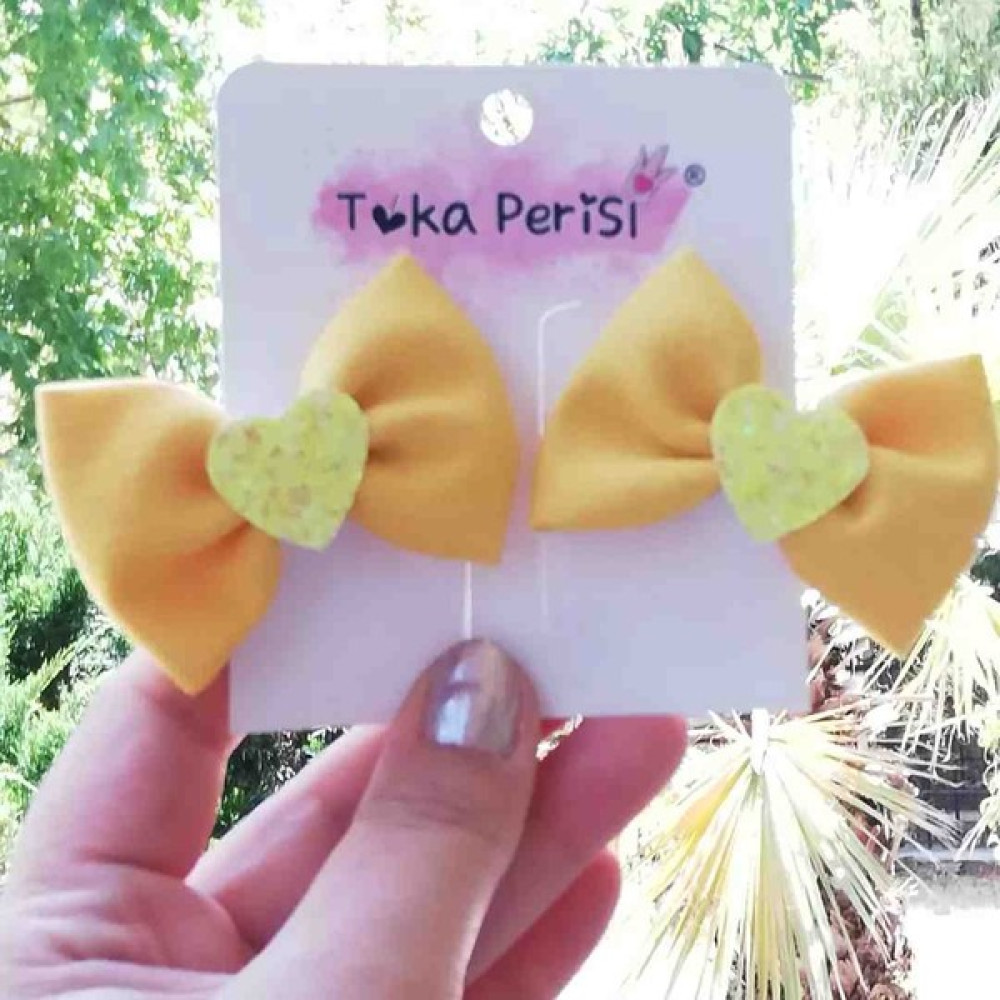 Toka Perisi Kırmızı Glitter Kalp Mini Fiyonk Toka Seti Toka, Taç & Saç Bandı Fiyatı