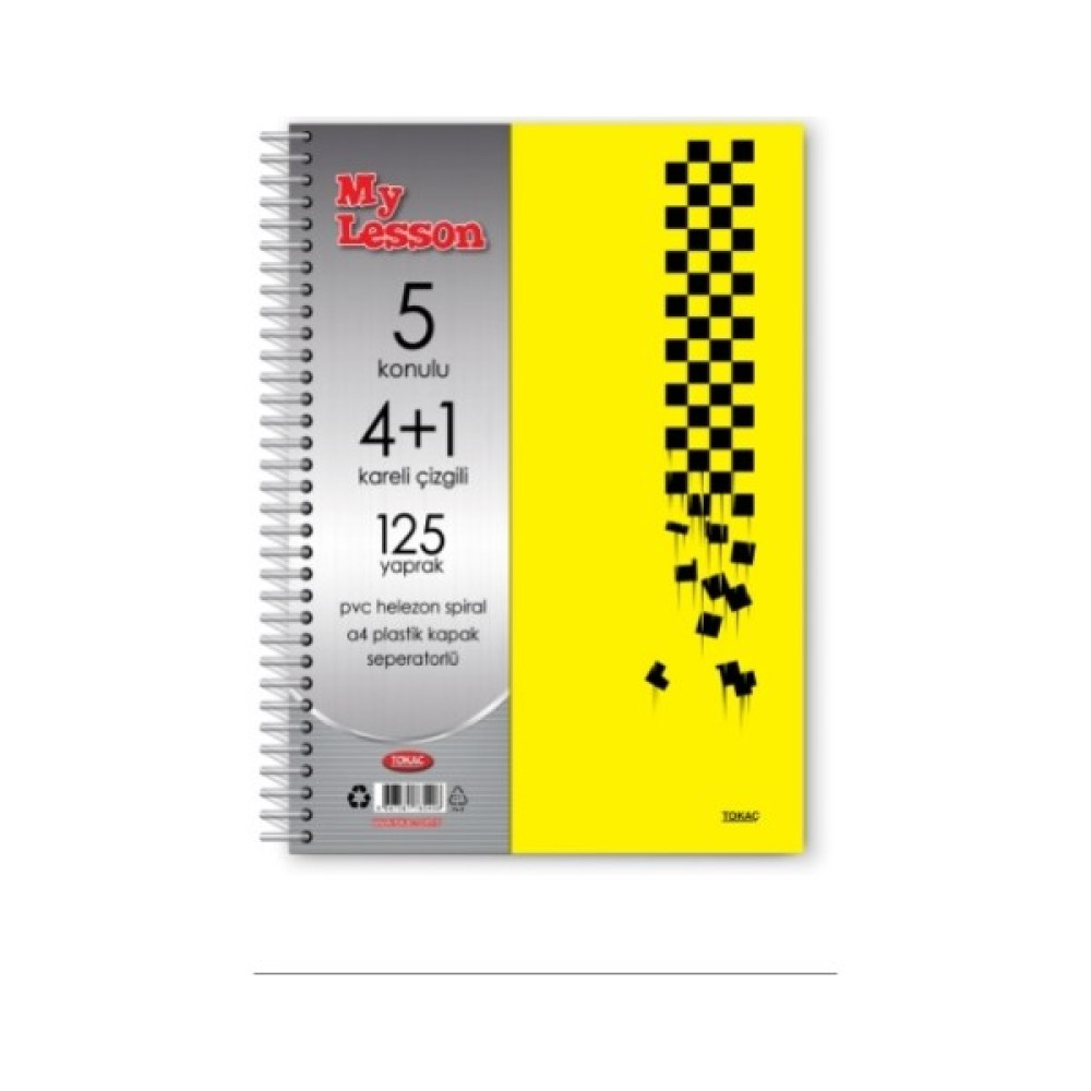 Tokaç Bölmeli Defter 125 Yaprak 4+1 Spiralli Ayraçlı Okul Malzemeleri Fiyatı