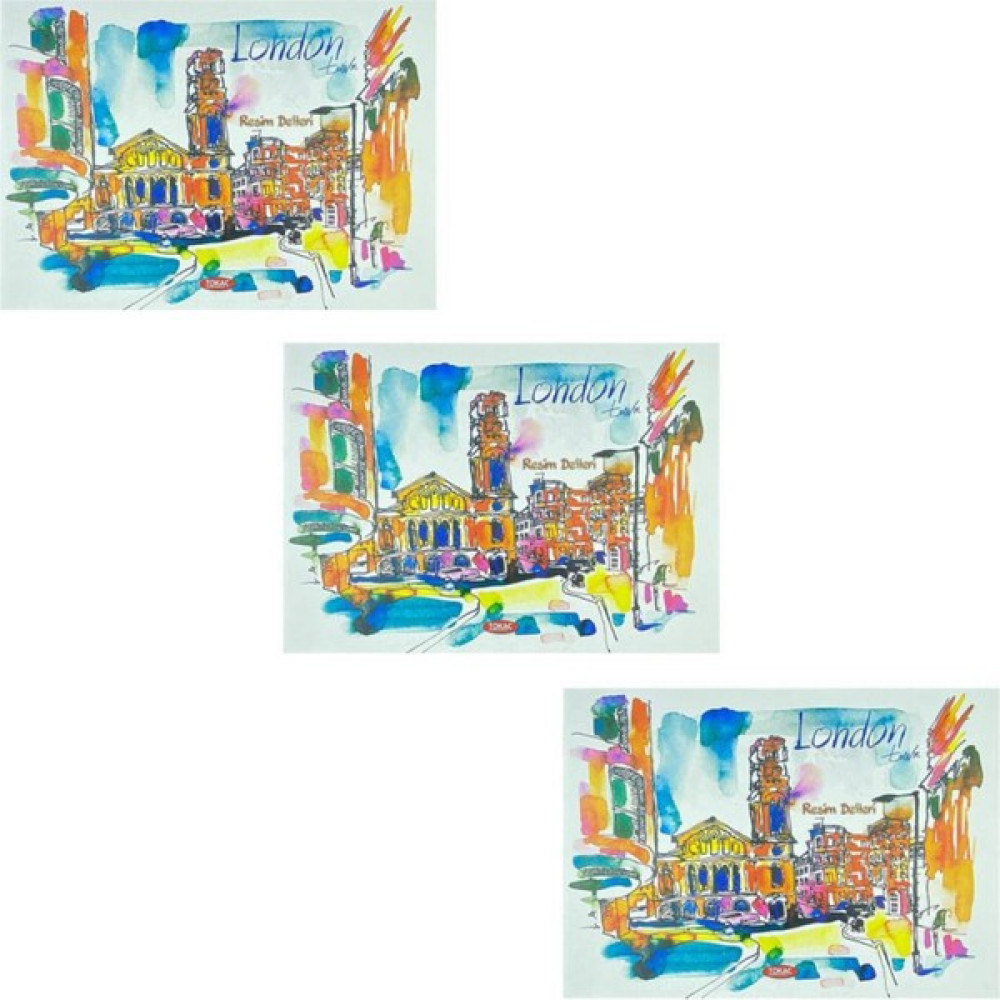 Tokaç Karton Kapak Resim Defteri 20 Yaprak 22 x 32 cm 3'lü Resim Defteri Fiyatı