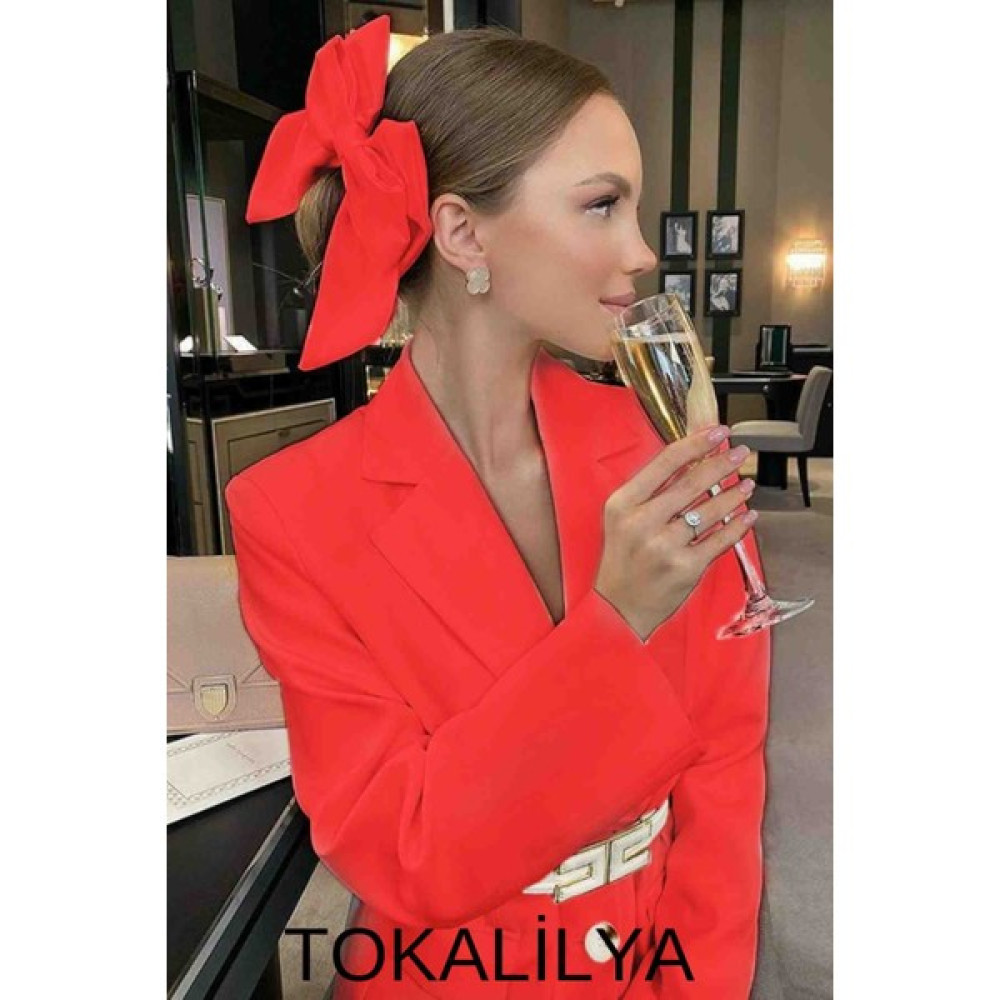 Tokalilya Kadın Kırmızı Saten Simit Fiyonk Büyük Boy Lüx Toka, Taç & Saç Bandı Fiyatı