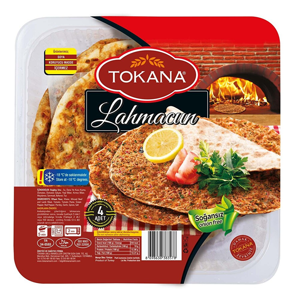 Tokana Lahmacun 4'lü 400 g Dondurulmuş Gıda Fiyatı
