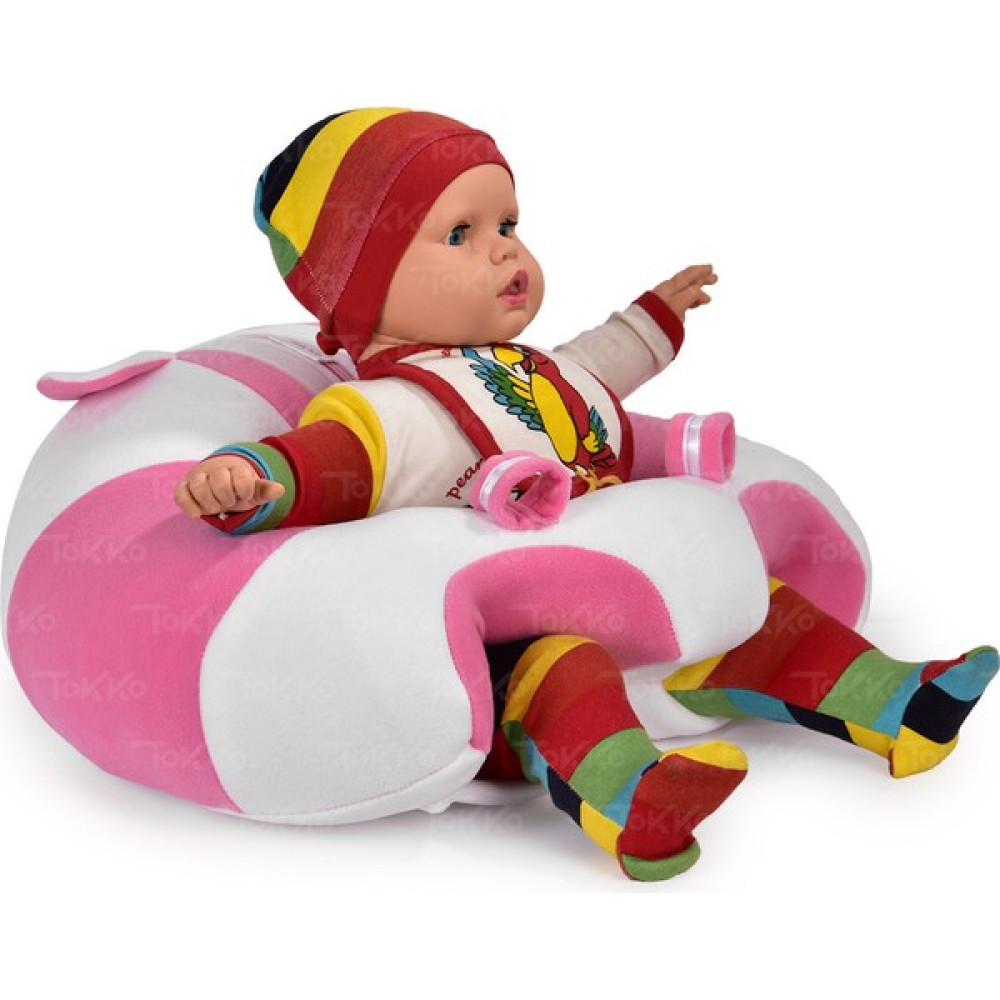 TOKKO Bebek Bebe Yatmaz Oturma Destek Minderi - Bebek Koltuğu - Büyük Bebek Oturağı Bebeyatmaz Beyaz Pembe Bebek Güvenlik Fiyatı