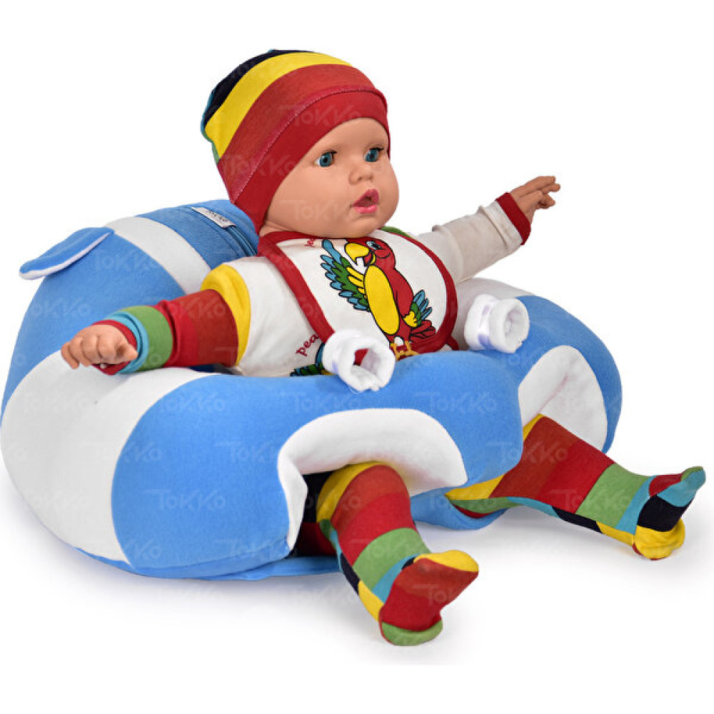 TOKKO Bebek Bebe Yatmaz Oturma Destek Minderi - Bebek Koltuğu - Büyük Bebek Oturağı Bebeyatmaz Mavi Beyaz - Büyük Boy Bebek Güvenlik Fiyatı