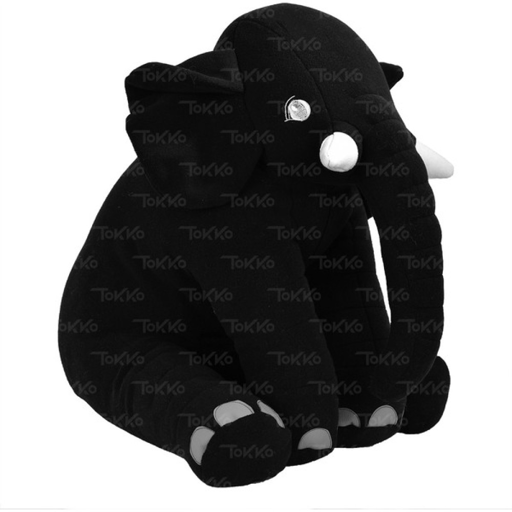 TOKKO Xl Dev Boy 60 cm Fil Uyku Arkadaşım- Uyku Fili- Peluş Yumuşak Fil- Oturma Desteği Bebek Fili Siyah Bebek Oyuncakları Fiyatı